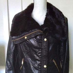 Black pleather jacket, new